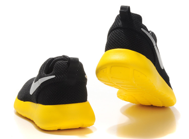 nike Roshe running chaussures hommes blancs jaune noir (1)